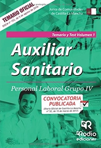 Books Frontpage Auxiliar Sanitario. Personal Laboral G.IV. Temario y Test V. 1. Junta Comunidades Castilla La Mancha