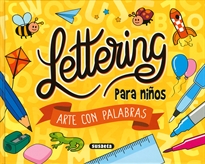 Books Frontpage Lettering para niños. Arte con palabras