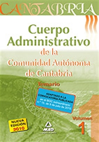 Books Frontpage Cuerpo administrativo de la comunidad autónoma de cantabria. Temario. Volumen i