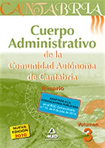 Books Frontpage Cuerpo administrativo de la comunidad autónoma de cantabria. Temario. Volumen iii