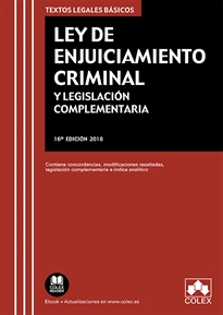 Books Frontpage Ley de Enjuiciamiento Criminal y Legislación Complementaria