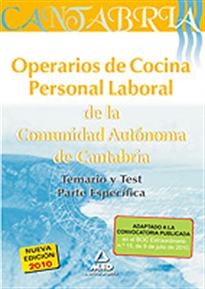 Books Frontpage Operarios de cocina. Personal laboral de la comunidad autónoma de cantabria. Temario y test parte específica.