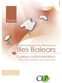 Books Frontpage Cuerpo Administrativo Comunidad Autónoma de Illes Balears (Plan de Estabilidad de Ocupación). Temario