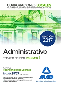 Books Frontpage Administrativos, Corporaciones Locales. Temario general 1