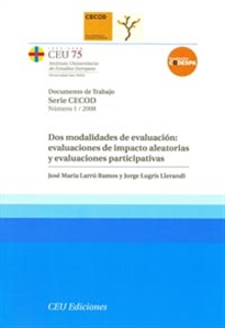 Books Frontpage Dos modalidades de evaluación: evaluaciones de impacto aleatorias y evaluaciones participativas