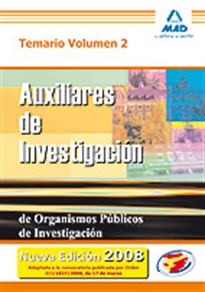Books Frontpage Auxiliares de investigación de organismos públicos de investigación. Temario volumen ii