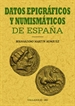 Portada del libro Datos epigráficos y numismáticos de España