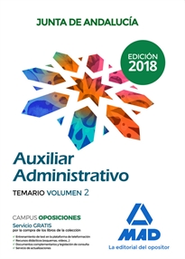 Books Frontpage Auxiliar Administrativo de la Junta de Andalucía. Temario Volumen 2