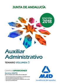 Books Frontpage Auxiliar Administrativo de la Junta de Andalucía. Temario Volumen 3