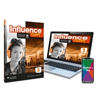 Books Frontpage INFLUENCE TODAY 3 Workbook, Competence Evaluation Tracker y Student's App