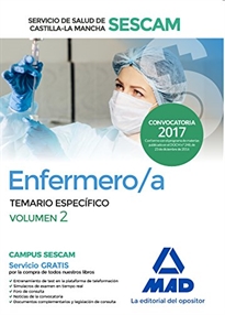 Books Frontpage Enfermero/a del Servicio de Salud de Castilla-La Mancha (SESCAM). Temario específico volumen 2