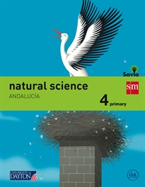 Books Frontpage Natural science. 4 Primary. Savia. Andalucía