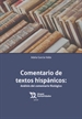 Front pageComentario de textos hispánicos:Análisis del comentario filológico