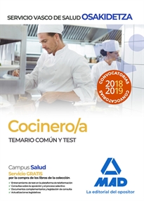 Books Frontpage Cocinero/a de Osakidetza-Servicio Vasco de Salud. Temario común y test