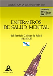 Books Frontpage Enfermeros de salud mental del servicio gallego de salud (sergas). Temario parte específica. Volumen ii