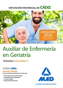 Books Frontpage Auxiliares de Enfermería en Geriatría de la Diputación Provincial de Cádiz. Temario volumen 1