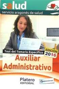 Books Frontpage Auxiliar Administrativo del Servicio Aragonés de Salud. Test del temario específico