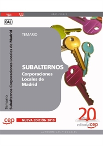 Books Frontpage Subalternos Corporaciones Locales de Madrid. Temario