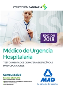 Books Frontpage Médico de Urgencia Hospitalaria. Test comentados de materias específicas para oposiciones