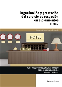 Books Frontpage Organización y prestación del servicio de recepción en alojamientos
