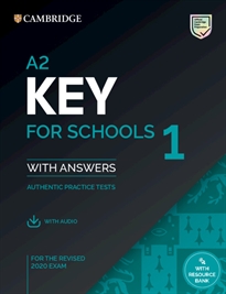 Books Frontpage A2 Key for Schools 1 for the Revised 2020 Exam. Student's Book with Answers with Audio with Resource Bank.