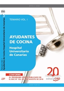 Books Frontpage Ayudantes de Cocina Hospital Universitario de Canarias. Temario Vol. I.