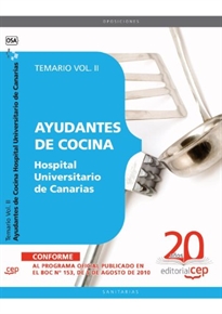 Books Frontpage Ayudantes de Cocina Hospital Universitario de Canarias. Temario Vol. II.