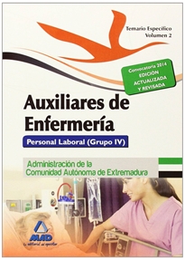 Books Frontpage Auxiliares de Enfermería. Personal Laboral (Grupo IV) de la Administración de la Comunidad Autónoma de Extremadura. Temario Específico Volumen II
