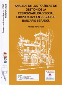 Books Frontpage Análisis de las políticas de gestión de la responsabilidad social corporativa en el sector bancario español