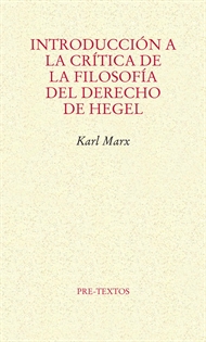 Books Frontpage Introducción a la crítica de la filosofía del derecho de Hegel