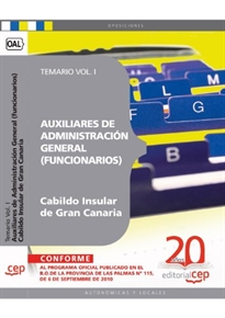 Books Frontpage Auxiliares de Administración General del Cabildo Insular de Gran Canaria (funcionarios). Temario Vol. I.