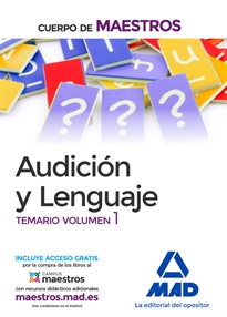 Books Frontpage Cuerpo de Maestros Audición y Lenguaje. Temario Volumen 1