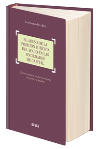 Books Frontpage El abuso de la posición jurídica del socio en las sociedades de capital