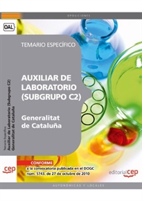 Books Frontpage Auxiliar de Laboratorio de la Generalitat de Cataluña (Subgrupo C2). Temario Específico