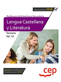 Books Frontpage Cuerpo de profesores de enseñanza secundaria. Lengua castellana y literatura. Temario Vol. III