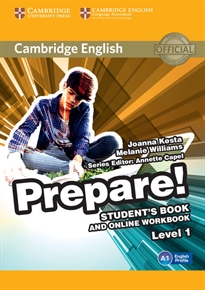 Books Frontpage Cambridge English Prepare! Level 1 Student's Book and Online Workbook