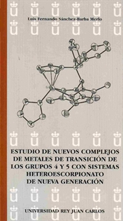 Books Frontpage Estudio de nuevos complejos de metales de transición de los grupos 4 y 5 con sistemas heteroescorpionato de nueva generación