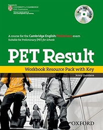 Books Frontpage PET Result Workbook with Key Pack