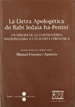 Front pageLa lletra apologètica del Rabí Iedaia ha-Peniní. Un episodi de la controvèrsia maimonidiana a Catalunya i Provença