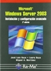 Portada del libro Windows Server 2003: instalación y configuración avanzada