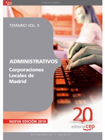 Books Frontpage Administrativos Corporaciones Locales de Madrid. Temario Vol. II.