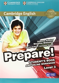 Books Frontpage Cambridge English Prepare! Level 3 Student's Book and Online Workbook