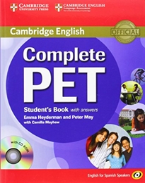 Books Frontpage Complete PET for Spanish Speakers Student's Book with answers with CD-ROM
