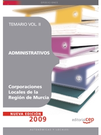 Books Frontpage Administrativos Corporaciones Locales de la Región de Murcia. Temario Vol. II.