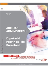 Books Frontpage Auxiliar Administratiu Diputació Provincial de Barcelona. Test