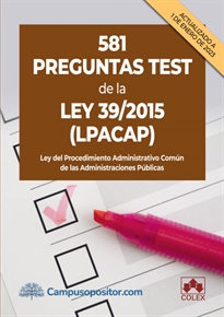 Books Frontpage 581 preguntas test de la Ley 39/2015 (LPACAP)