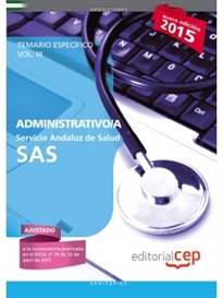 Books Frontpage Administrativo/a. Servicio Andaluz de Salud (SAS). Temario específico. Vol.III