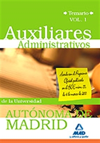 Books Frontpage Auxiliares administrativos de la universidad autónoma de madrid. Temario volumen i.