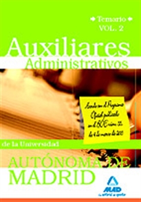 Books Frontpage Auxiliares administrativos de la universidad autónoma de madrid. Temario volumen ii.