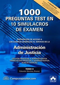 Books Frontpage 1000 PREGUNTAS TEST EN 10 SIMULACROS para opositores a Cuerpos generales de Justicia